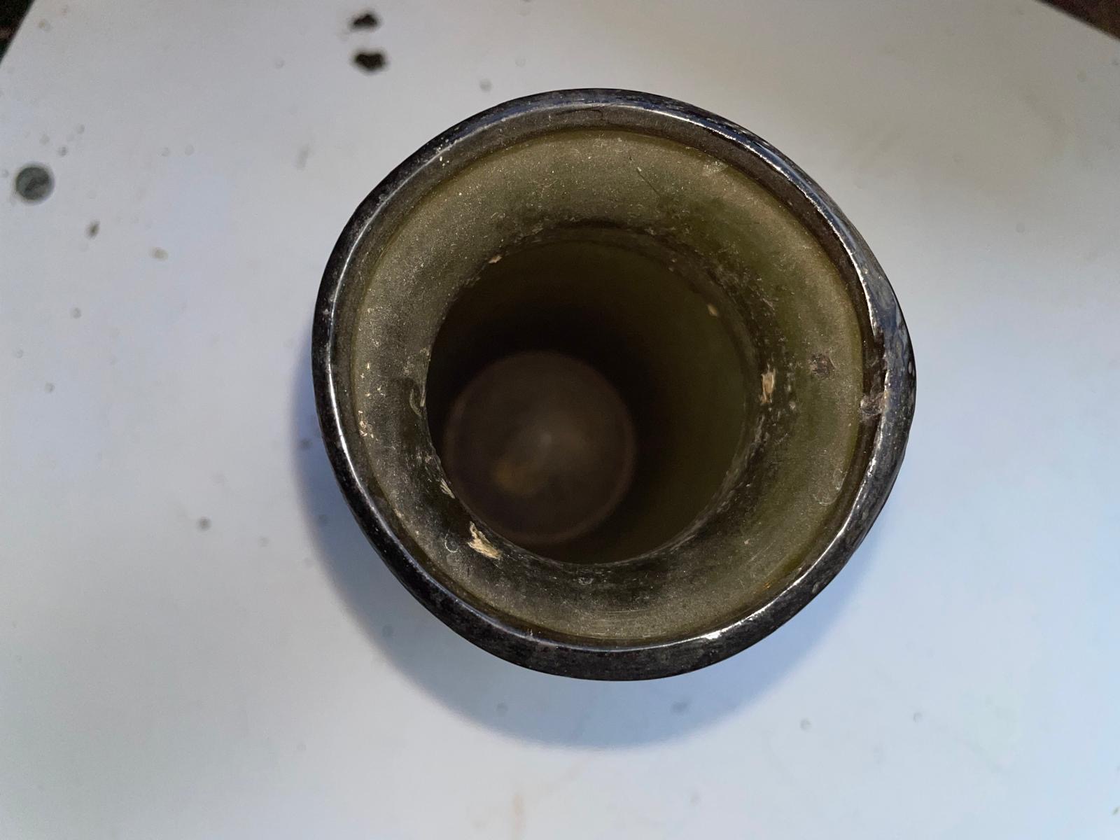 Bouteille ancienne « pot à truffes » à col ouvert